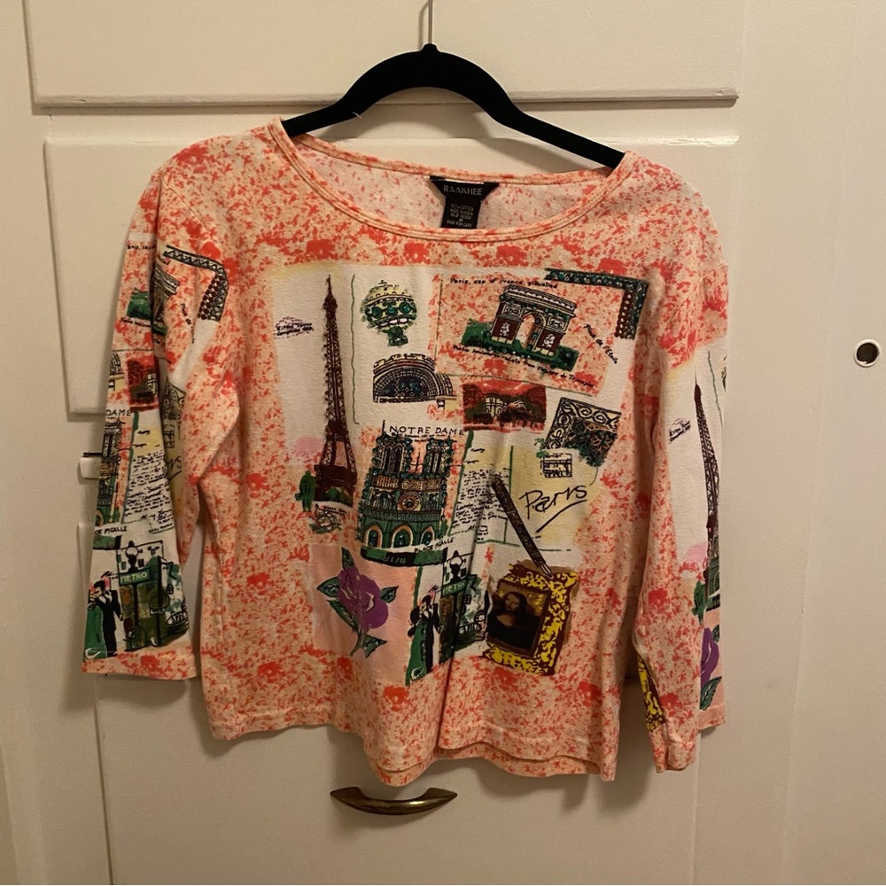 Y2K Beaded Paris Graphic Shirt